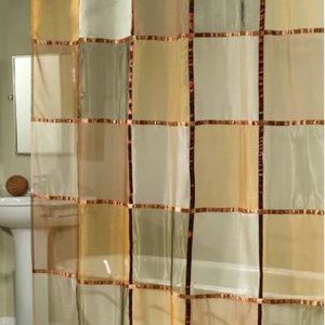 Organza checkerboard shower curtain